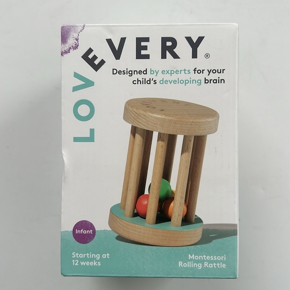 Lovevery Montessori Rolling Rattle baby toy NEW in box - Picture 5 of 11